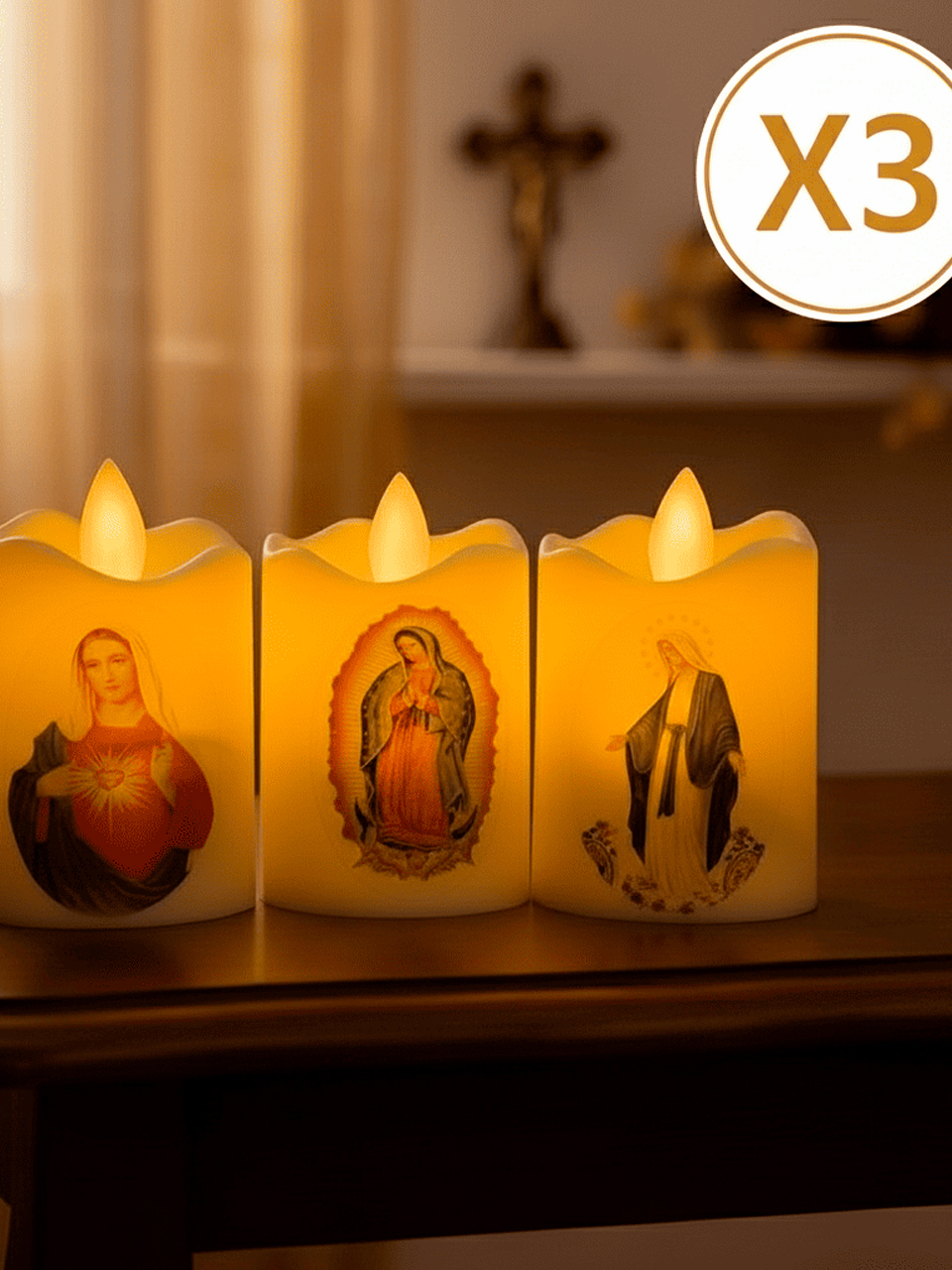 Velas LED Religiosas x3 SLT2660