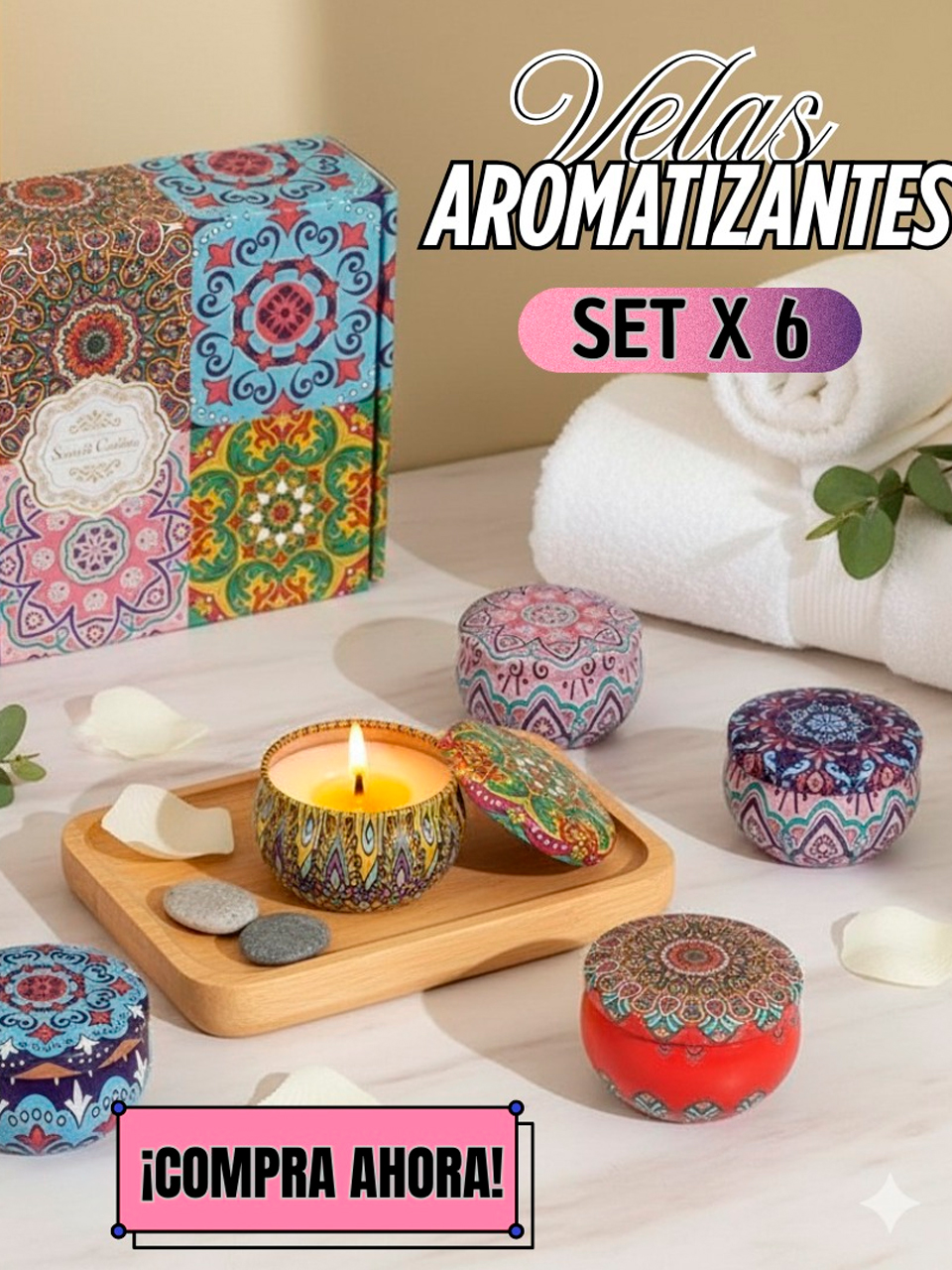 SET DE VELAS AROMATICAS X6